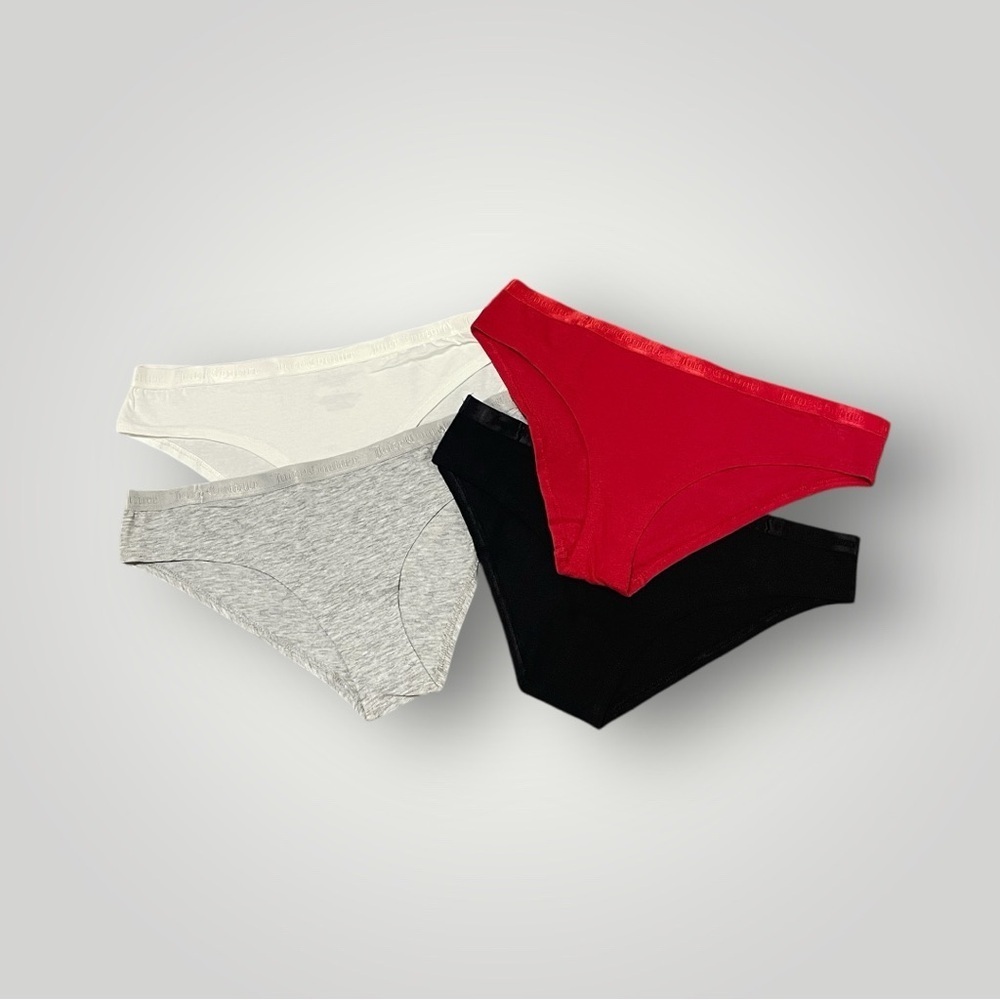 Juicy Couture Red, Black, Gray, and White Briefs Set